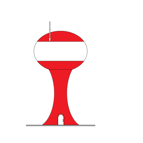 Red And White Of A Lighthouse Clipart