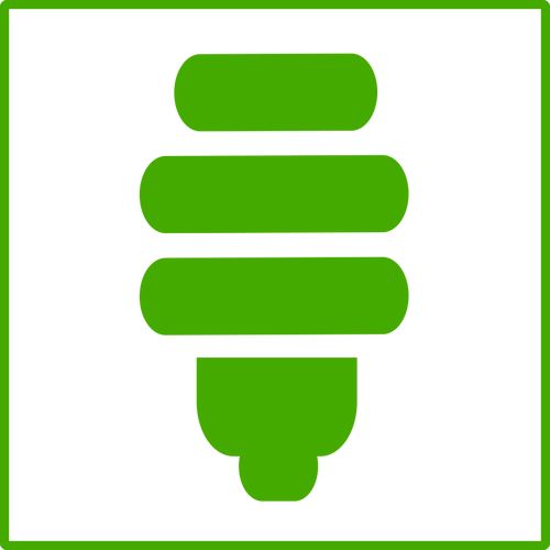 Of Eco Green Light Bulb Icon With Thin Border Clipart