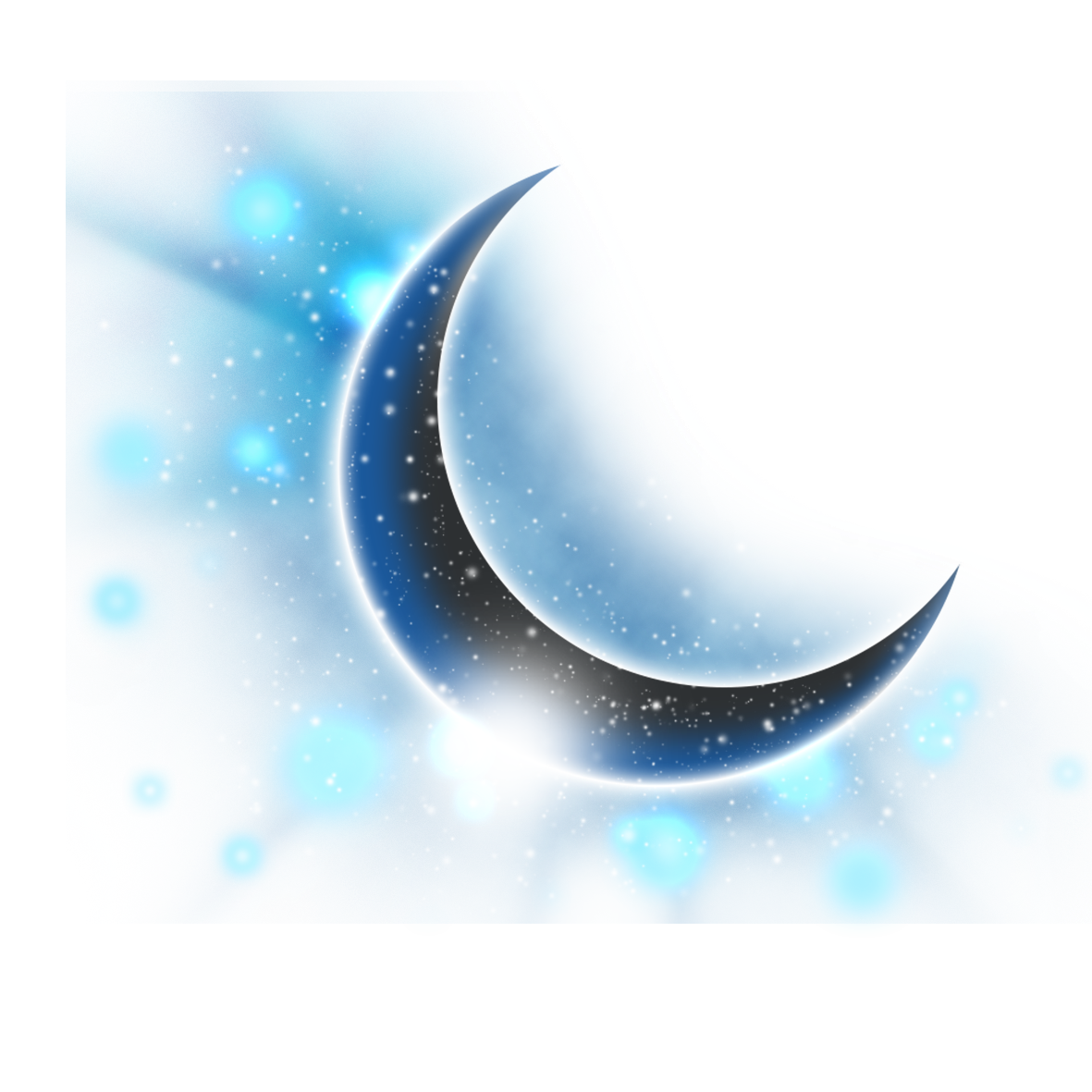 Blue Light Fantasy Computer Crescent File Clipart