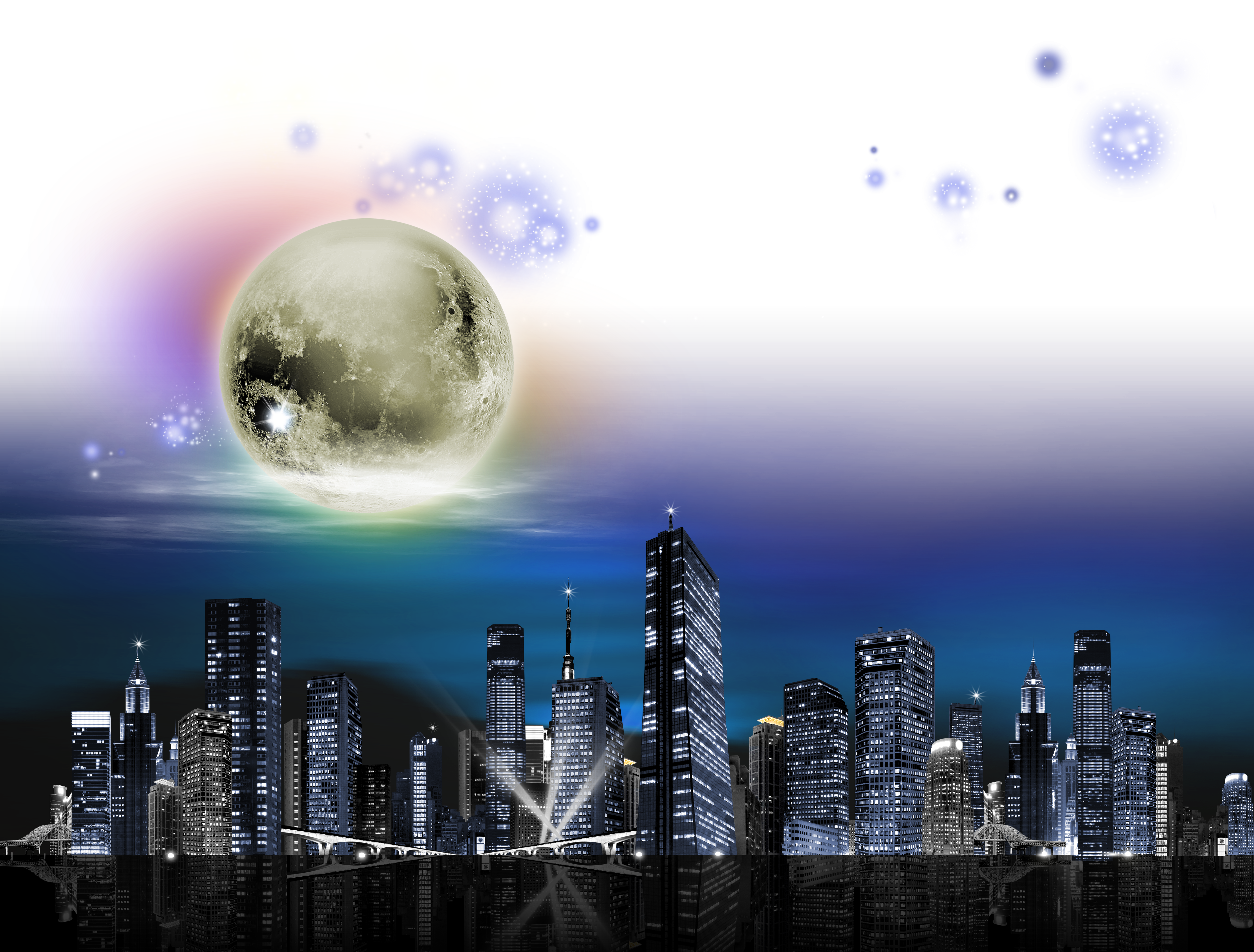 Light Sky City Night Free Download PNG HD Clipart
