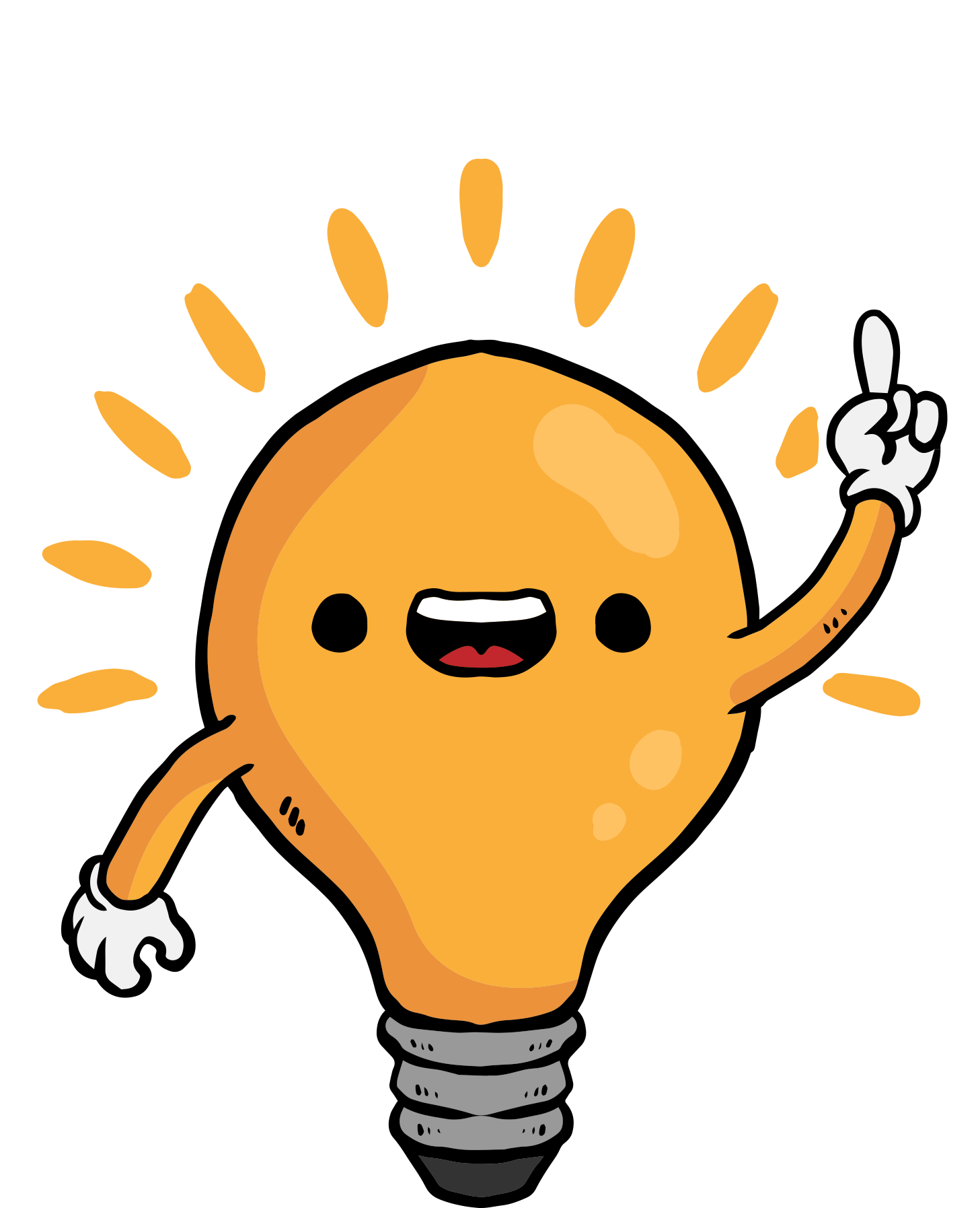 Funny Light Lamp Vector Bulb Cartoon Clipart