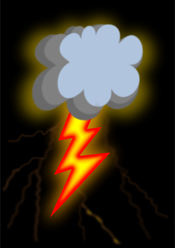 Of Cloudy Day With Lighting Weather Icon Clipart