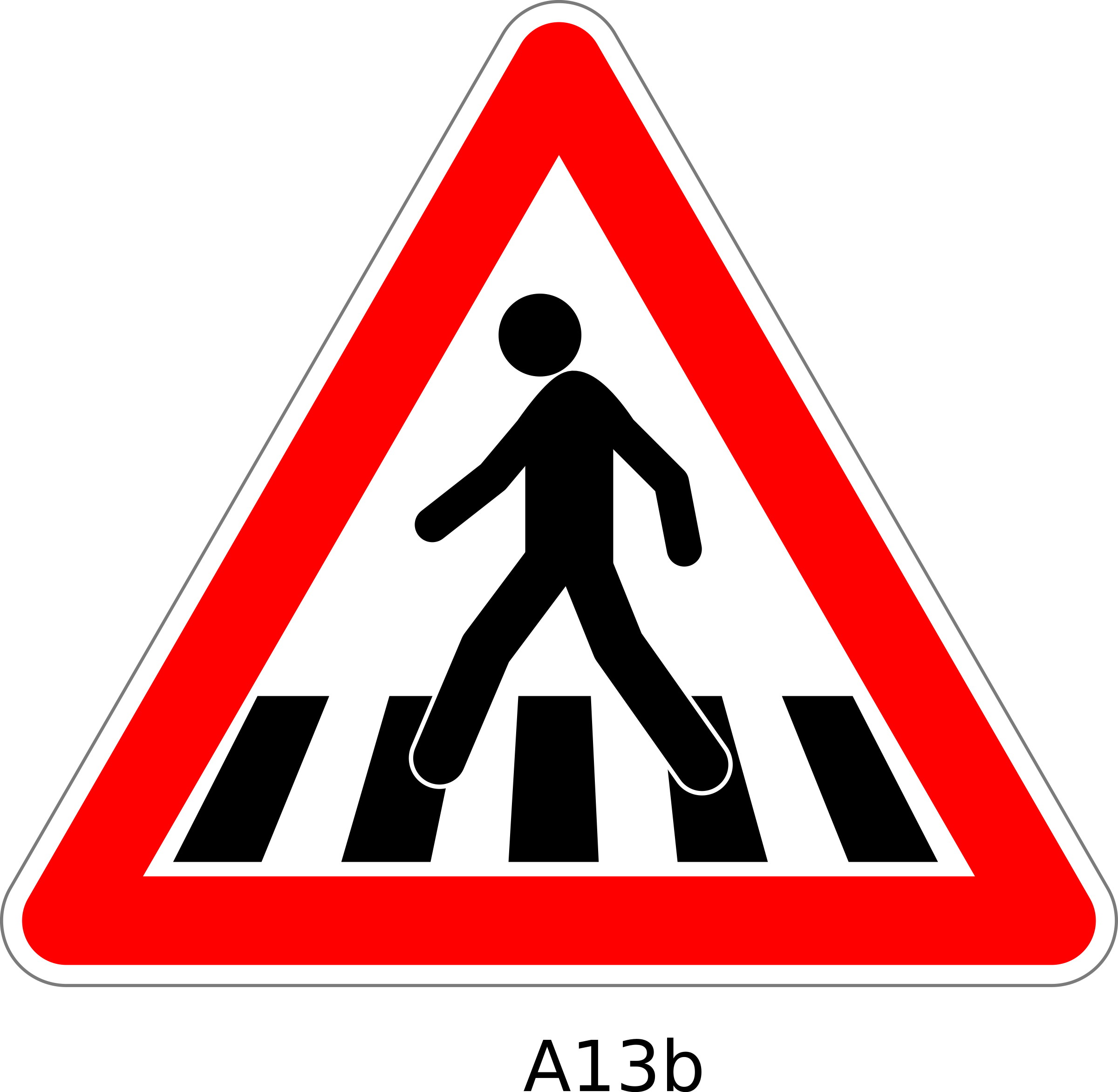 Sign Pedestrian Vector Traffic Zebra Graphics Crossing Clipart