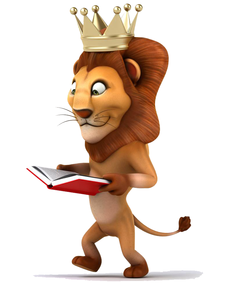 Photography Lion Lions Reading Cartoon Stock Clipart