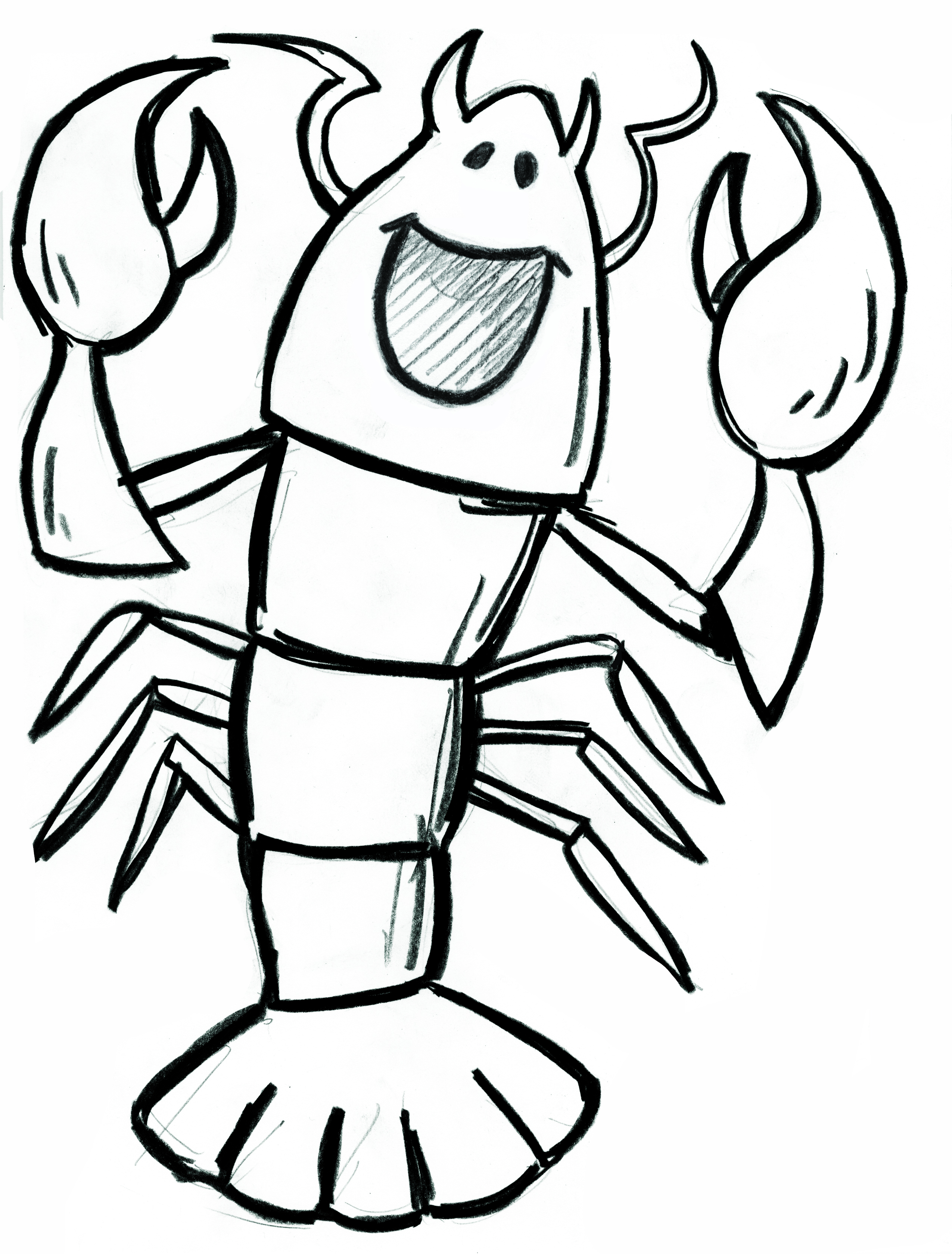 Lobster Feather Pen And Ink Kid Clipart