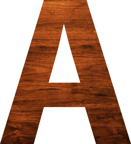 Wood Texture Alphabet A Clipart