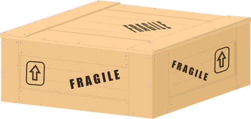Of A Low Wooden Crate With Fragile Load Clipart