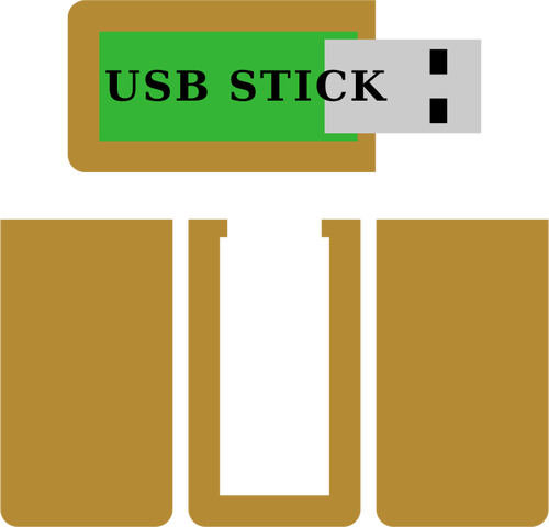 Of Wooden Usb Stick Clipart