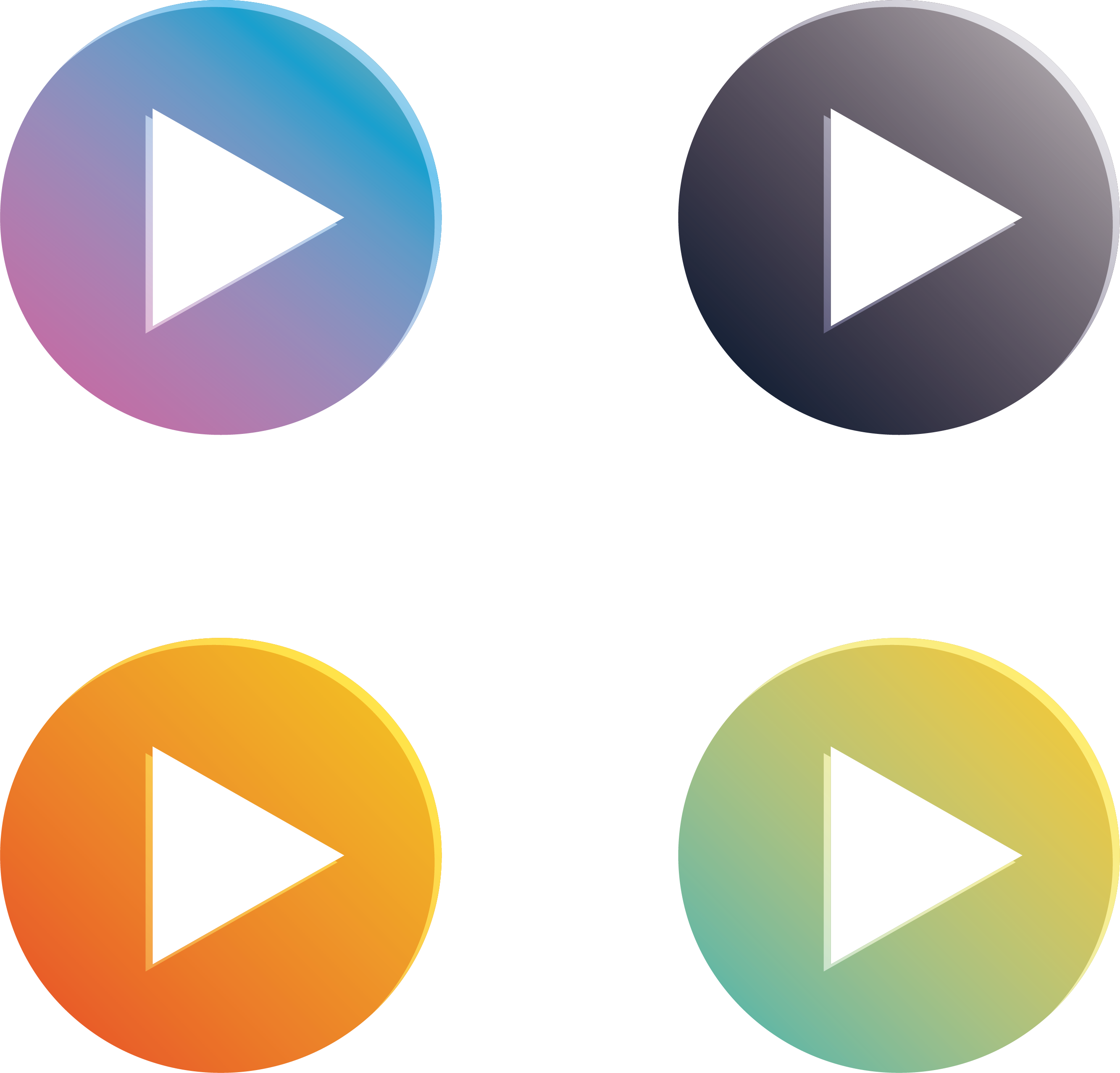 Play Gradient Button Color Round Icon Clipart