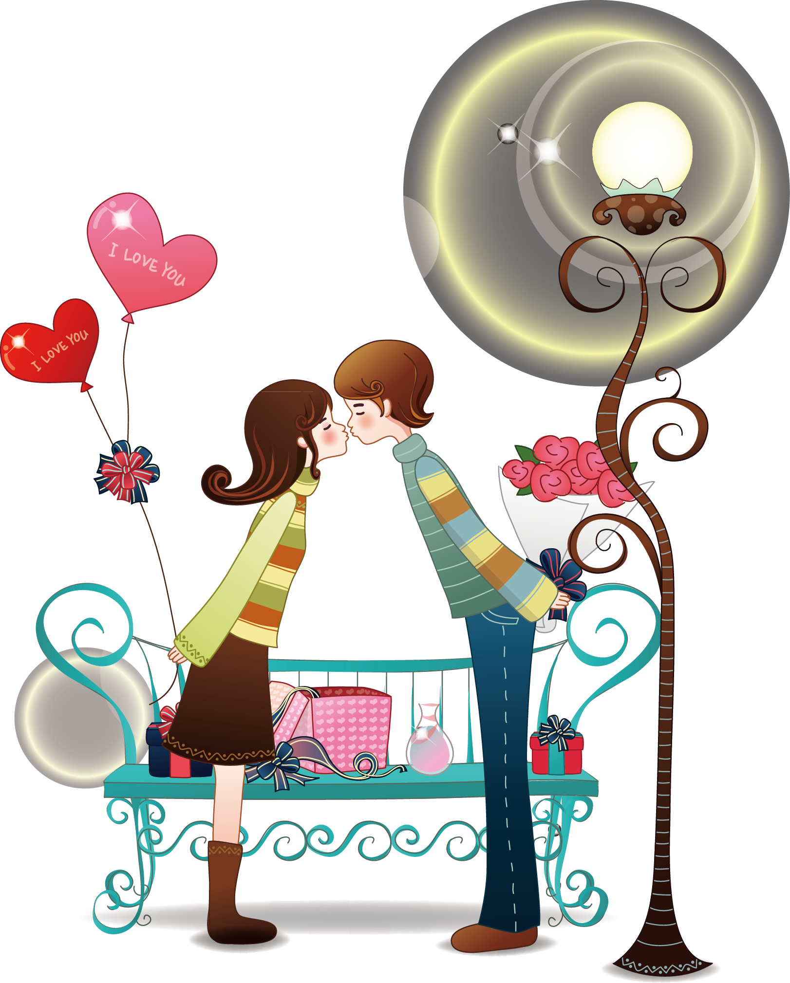 Couple Love Cartoon PNG Image High Quality Clipart