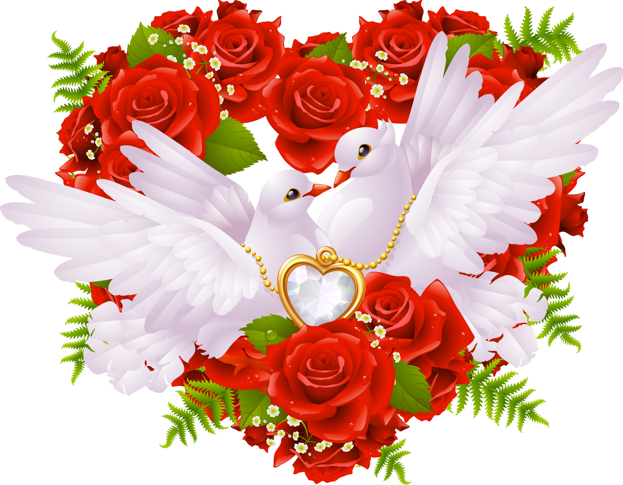 Heart Love Rose Wallpaper Wedding Flowers Clipart