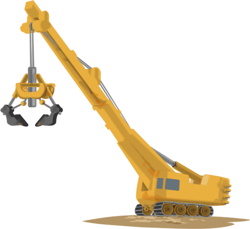 Of Construction Crane With High Reach Clipart