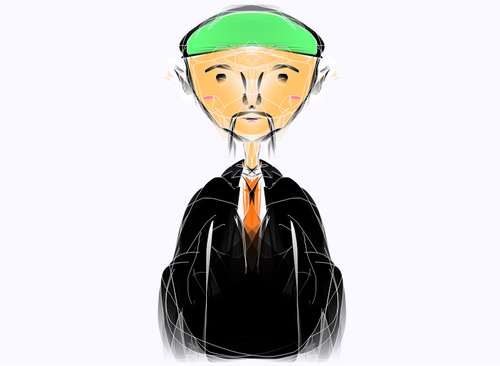 Of Green-Haired Old Man Clipart