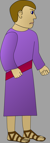 Of Ancient Man In A Purple Cloak Clipart