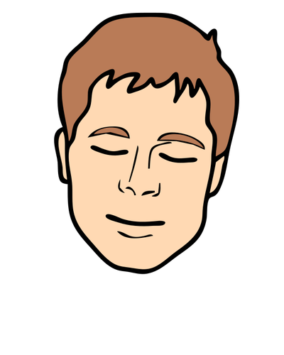 Male Face With Closed Eyes Clipart