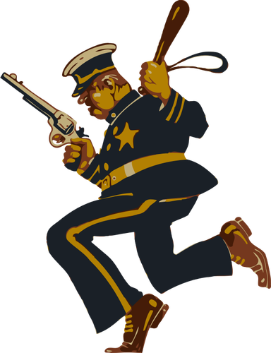 Policeman In Action Clipart