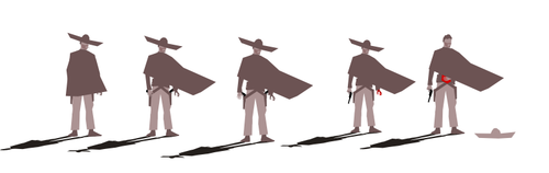 Of Gunslingers Standing Next To Each Other Clipart