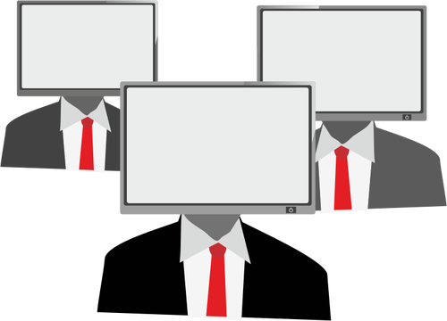 Men With Television Heads Clipart