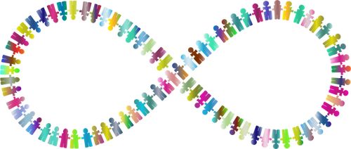 People Puzzle Colorful Infinity Clipart