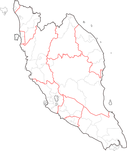 Map Of Peninsular Malaysia Clipart