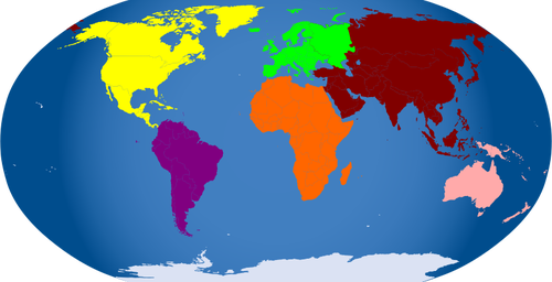 Colored Map Of The World Clipart