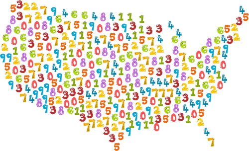 Us Map With Numbers Clipart