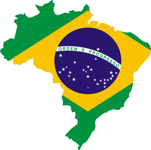 Brazil Flag Map Clipart