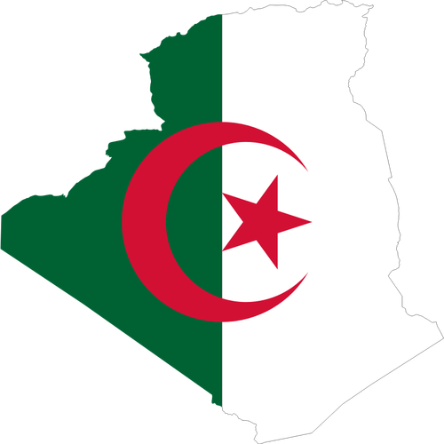 Algeria Flag Map Clipart