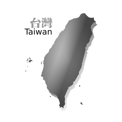 Gray Map Of Taiwan Clipart
