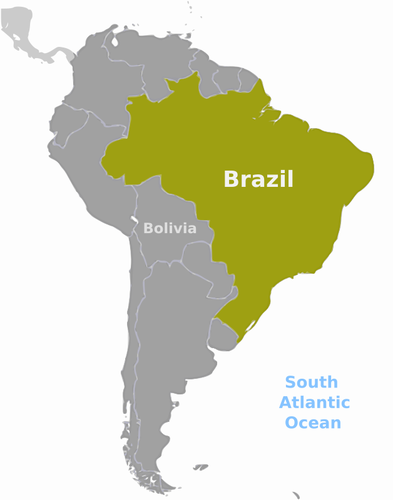 Brazil Location Map Clipart