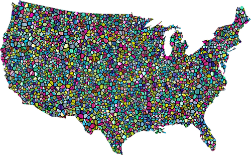 Polyprismatic Us Map Clipart