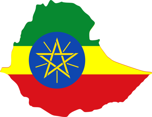 Ethiopian Map And Flag Clipart
