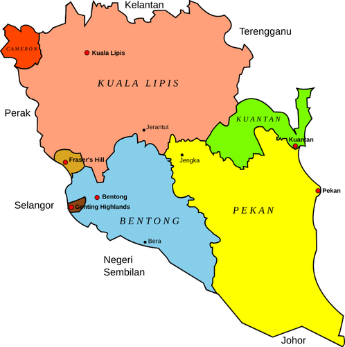 Map Of Pahang, Malaysia Clipart