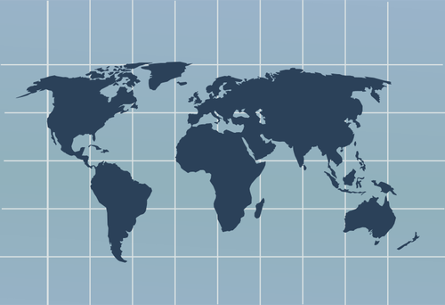 World Map With Grid Clipart