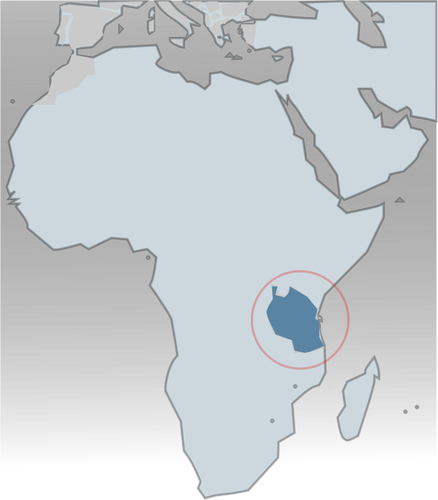 Tanzania Circled On Map Of Africa Clipart
