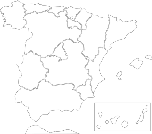 Of Map Of Spanish Regions Clipart