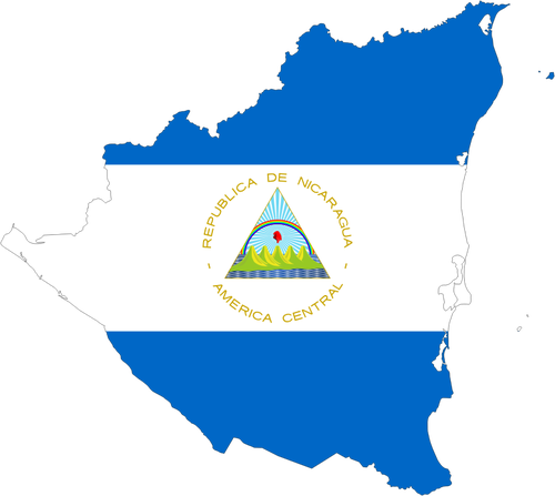 Nicaragua'S Map And Flag Clipart