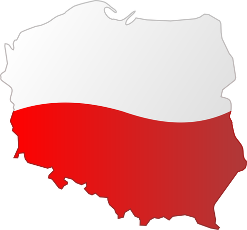 Map Of Poland With Flag Over It Clipart