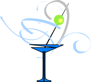 Martini Glass Blue Grey High Quality Clipart