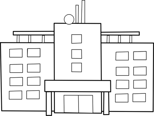 Hospital Building Line Art Clipart