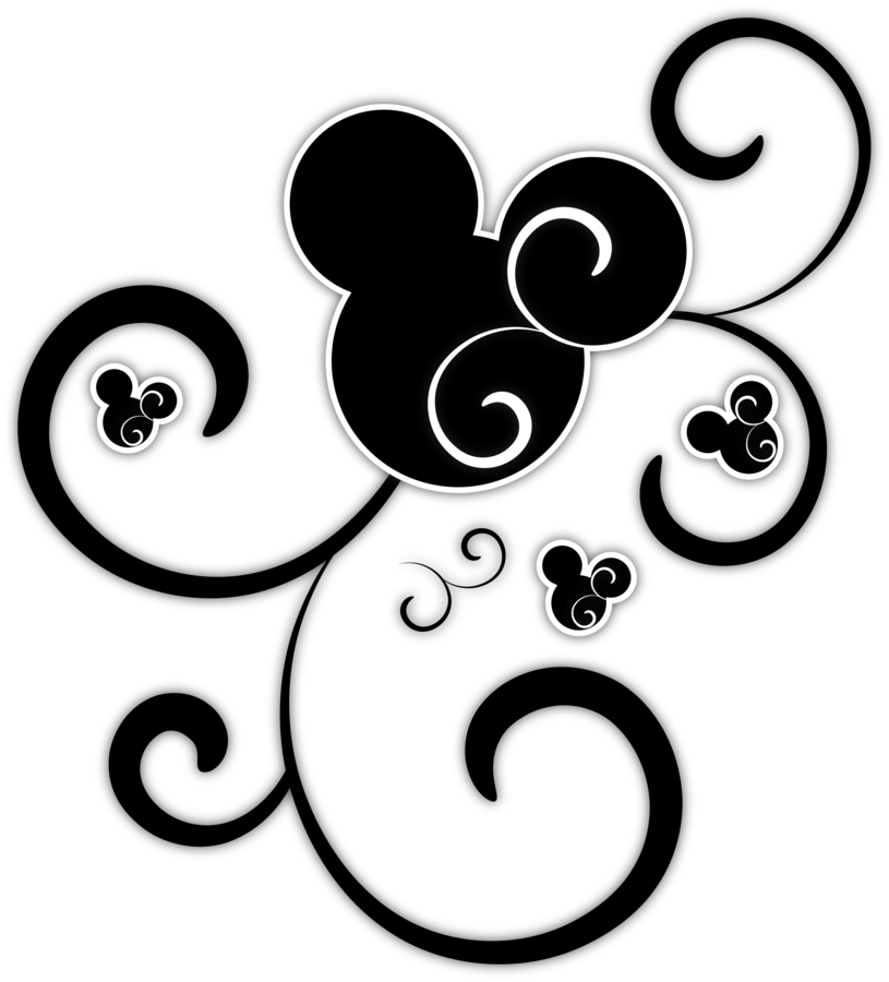 Mickey Tattoo Head Sillouitte Company Minnie Walt Clipart