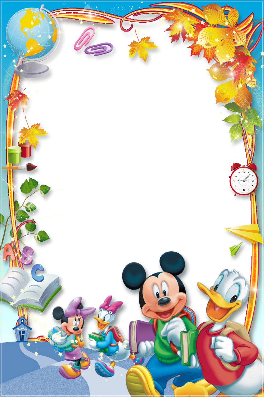Mickey Picture Frame Daisy Minnie Donald Duck Clipart