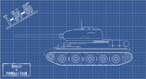 T-34-85 Tank Technical Clipart
