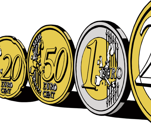 Euro Cents And Whole Coins Image Clipart