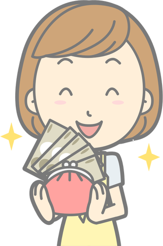Girl With Full Wallet Clipart