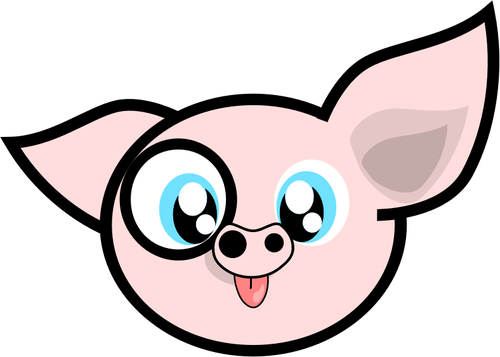 Of Pig With A Monocle In Its Right Eye Clipart