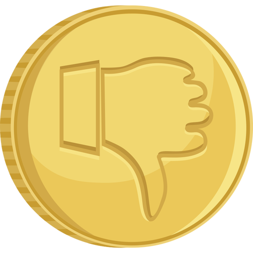 Of Coin With Thumb Down Clipart