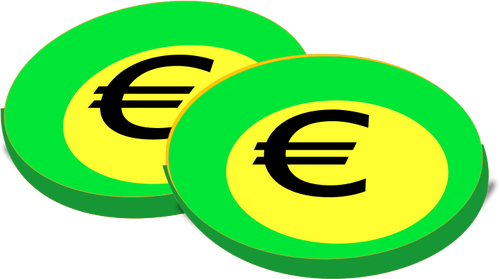Illustration Of Green Euro Coins Clipart