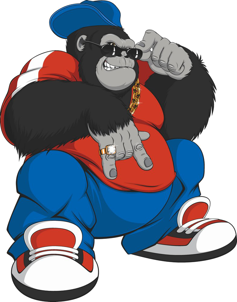 Gorilla Cool Cartoon Illustration Ape Free Frame Clipart