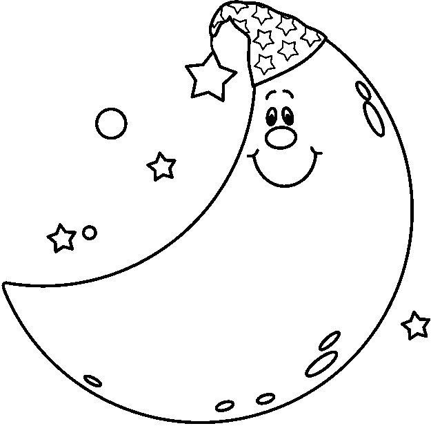 Moon Coloring Page Stars Moons Png Image Clipart